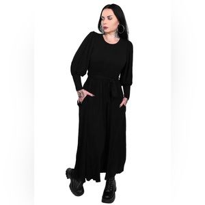 Foxblood Duchess maxi long sleeve dress